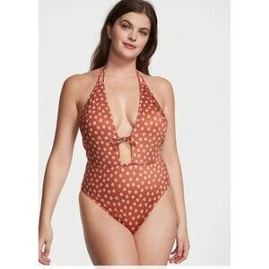 Victorias Secret VS One Piece Swimsuit daisy floral plunge xl